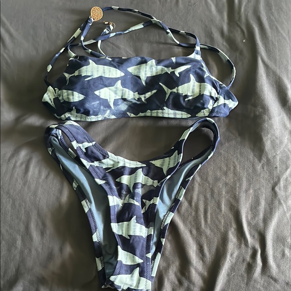 Shark Print Bikini Set